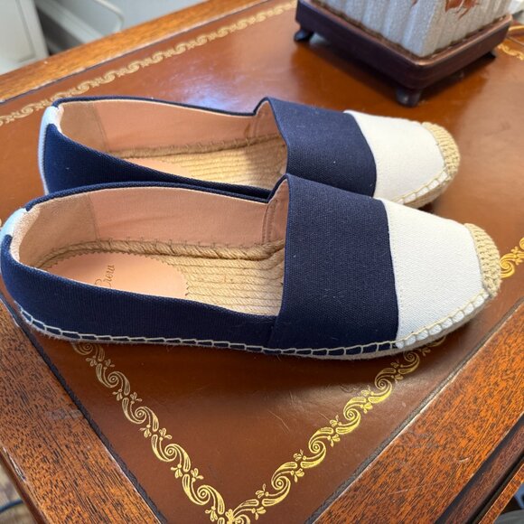 J.Crew Two-Tone Canvas Espadrilles — Navy & Cream - Size 9, New - Picture 3 of 5